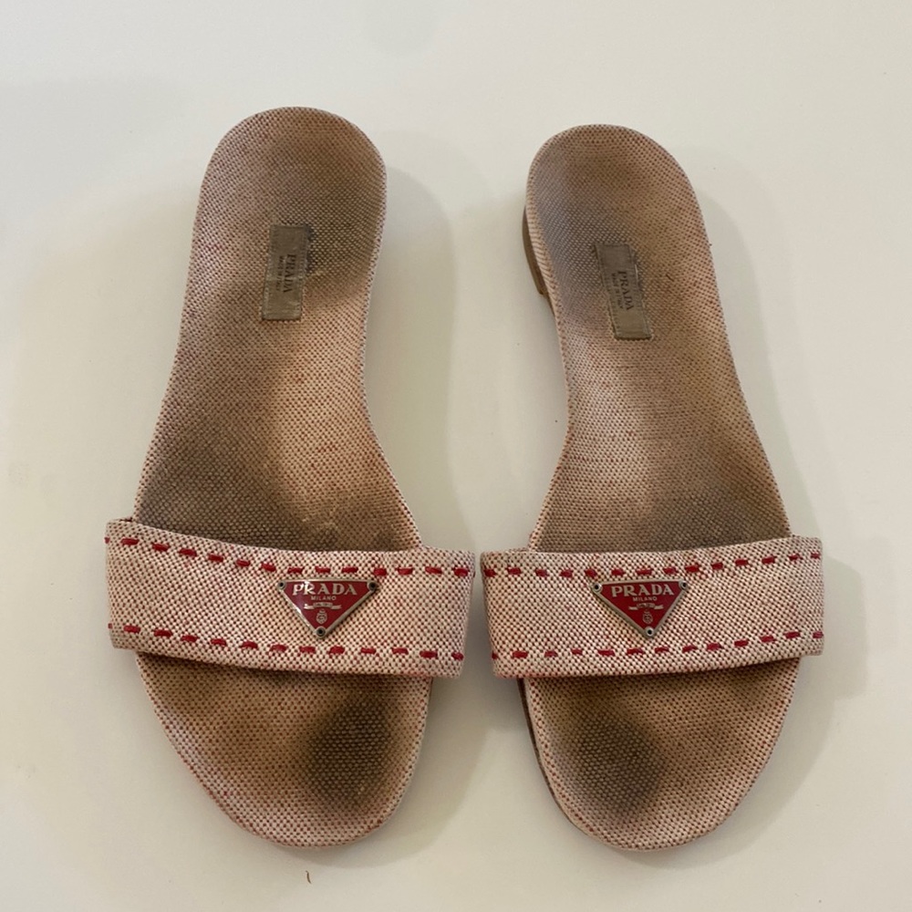 Prada Sport Printed Slides Sandal Size 7